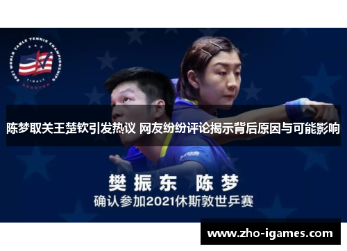 陈梦取关王楚钦引发热议 网友纷纷评论揭示背后原因与可能影响